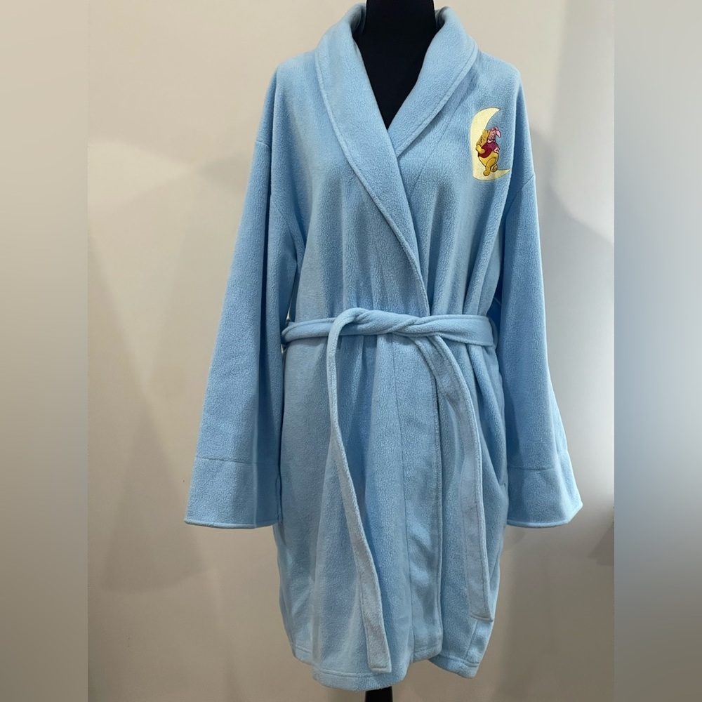 Disney Light Blue‎ Robe with Embroidered Patch and Pockets 381